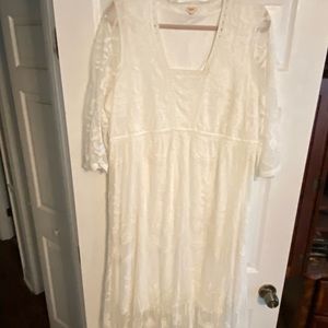 Reba embroidered high/low dress.